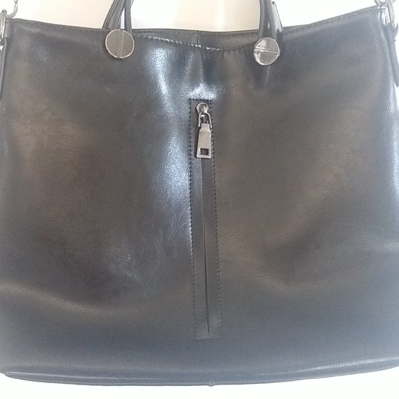 Women's Genuine Leather Purse 10"x 14" vertical pocket, handles & shoulder strap - Picture 13 of 13